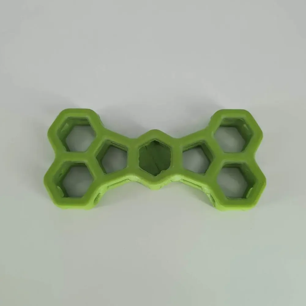 JW Pet Hol-ee Bone Lime Green Puppy Dog Toy / Puzzle / Chew Treat Toy - GUC